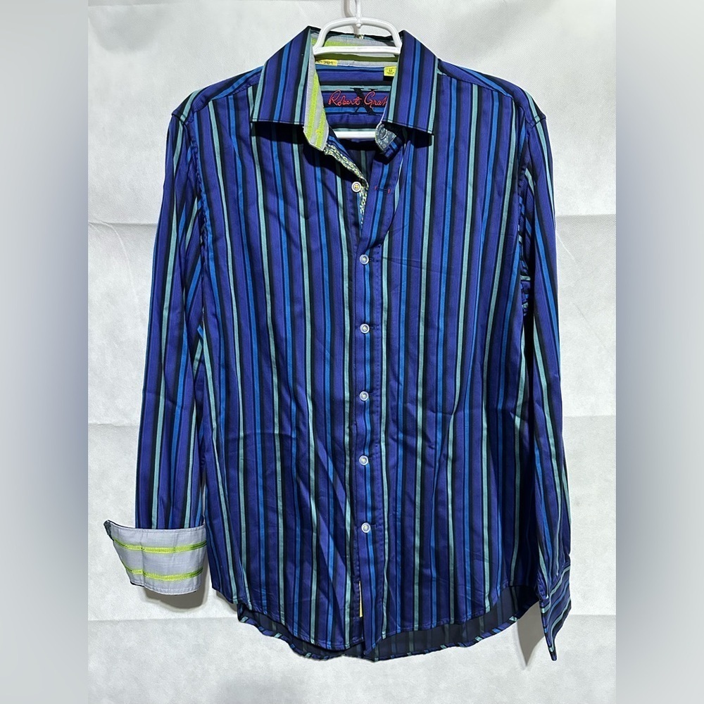 ROBERT GRAHAM X COLLECTION 100% COTTON Striped Men’s M Long Sleeve Button SHIRT